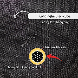 [Hàng chính hãng] Chảo xào/ đa năng sâu lòng inox iMat Hybrid Blackcube 24cm, Phủ chống dính Daikin-Nhật Bản thế hệ mới