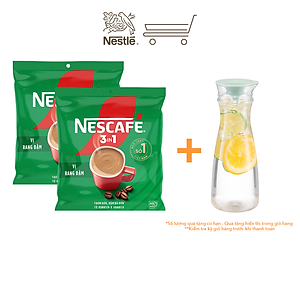 [Tặng Bộ 2 ly thủy tinh] Combo 2 Bịch Cà phê Hòa tan NESCAFÉ VỊ RANG ĐẬM 46 gói Đậm Thơm Hoàn Hảo