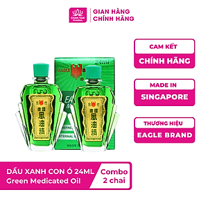 [Chính Hãng Singapore] Combo 2 Chai - Dầu Gió Xanh Con Ó Eagle Brand 24ml