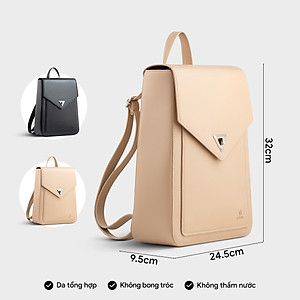 Balo Yuumy ( Thời trang nữ nắp gập dáng hộp cỡ lớn - Balo da Smooth YBA98 )