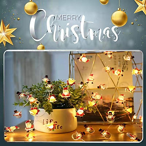 Dây Đèn Led 20 Bóng Họa Tiết Ông Già Noel Dài 2M