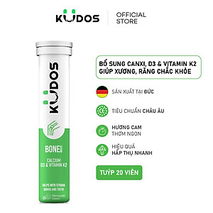 Thực phẩm bảo vệ sức khỏe KUDOS BONE HEALTH CALCIUM, D3 & VITAMIN K2 (20 viên/tuýp)