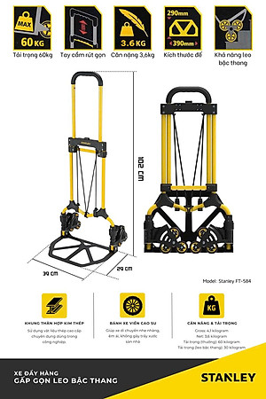 Xe đẩy hàng leo bậc thang Stanley-USA FT584