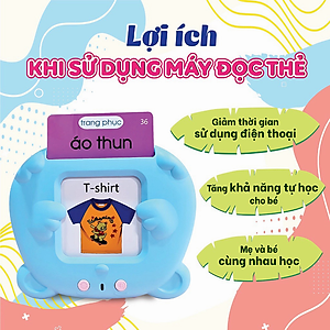 Máy đọc thẻ Flashcard song ngữ anh việt thông minh cho bé 112 thẻ 244 từ vựng KG133 - Hàng chính hãng