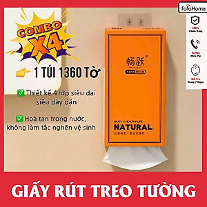 [1 THÙNG 4 BỊCH ] Giấy Vệ Sinh Treo Tường Nội Địa Trung Làm Từ Bột Gỗ Nguyên Sinh An Toàn Sức Khoẻ Siêu Tiện Lợi