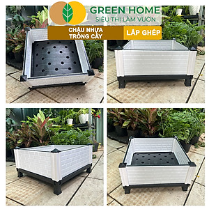 Chậu Trồng Cây Greenhome, Nhựa Nguyên Sinh Lắp Ghép, Nhiều Kích Thước, Trồng Hoa Hồng, Rau, Củ, Quả, Độ Bền 5 Năm
