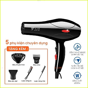 Máy Sấy Tóc Công Suất Lớn 2200W Tặng Kèm 5 Phụ Kiện - Hàng chính hãng