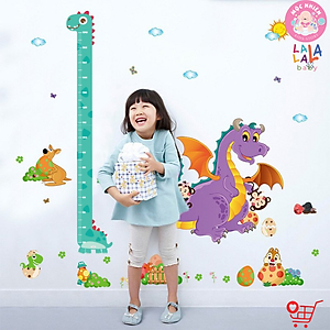 Thước Đo Chiều Cao Dán Tường cho Bé ( Decal Dán Tường ) Hình Con Vật Đáng Yêu - Lalala Baby