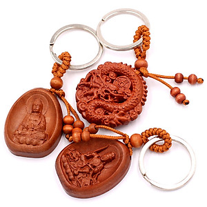 Combo 3 móc khóa phật A Di Đà - Văn Thù bồ tát - Rồng Phong Thủy - may mắn, bình an