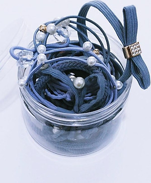 Hộp 24 dây thun buộc tóc,cột tóc nhiều kiểu