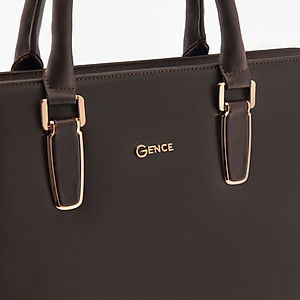Cặp Da Nam Công Sở Túi Xách GENCE CTS08 Da Bò Cao Cấp Màu Nâu Có Dây Đeo Vai