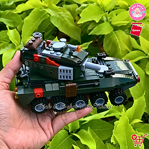 Đồ chơi lắp ráp xếp hình xe tăng Qman 1803 - Chiến xa xe tăng lội nước (361 mảnh ghép)
