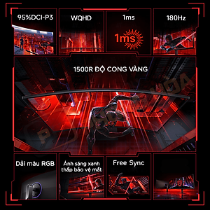 Màn Hình Cong Xiaomi Redmi Mi Curved G34WQi 34 Inch Tần Số 180 Hz 2K Có VESA Chơi Game Làm Việc Thoải Mái - Hàng Nhập Khẩu
