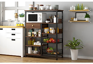 Kệ tủ để lò vi sóng 195 loại mặt gỗ lõi xanh phủ melamine chống nước, khung thép sơn tĩnh điện chống gỉ và bong tróc, loại tốt chịu lực cao