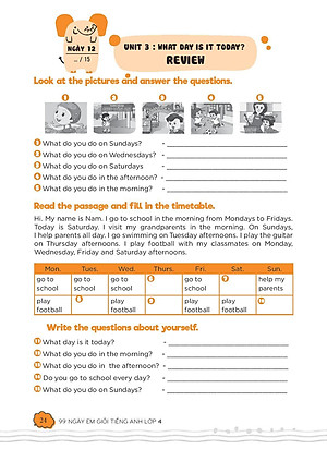 Sách 99 Ngày Em Giỏi Tiếng Anh Lớp 4