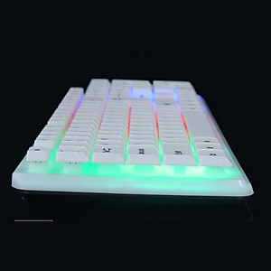 Bộ Bàn Phím Giả Cơ và Chuột Chuyên Game G21 Led 7 Màu - Màu trắng