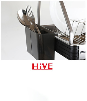 Giá úp chén bát treo tủ bếp trên Premium Black Hive Hàn Quốc