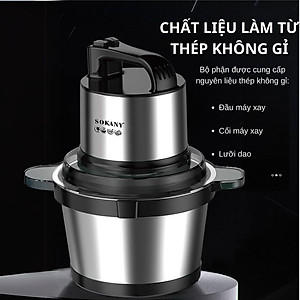 Máy xay thịt, máy xay tói ớt đa năng công suất mạnh mẽ 800W SOKANY SK-7028, dung tích 4L, cối INOX 304 - HÀNG CHÍNH HÃNG - DELIYA