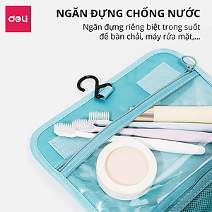 Túi Đựng Mỹ Phẩm Du Lịch Có Móc Treo Nhiều Ngăn Tiện Lợi Deli - Túi Đựng Đồ Cá Nhân Đồ Trang Điểm Đa Năng Chống Thấm Nước - VS640