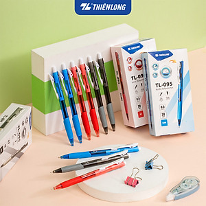 Combo 5-10-20 Bút Bi Thiên Long TL-095 - Tự động thu ngòi khi cài vào túi áo