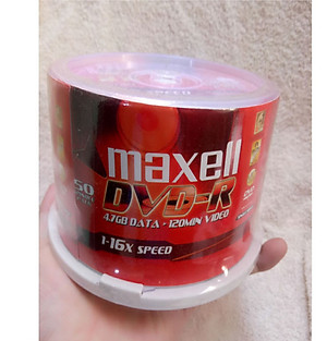DVD trắng MAXELL 1 lốc 50 đĩa dung lượng 4,7GB - Hàng chính hãng