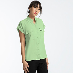 Áo Túi Hộp Áo Sơ Mi Nữ Áo Kiểu Đẹp Thời trang thiết kế Hity TOP106 (Xanh Bọt Biển)