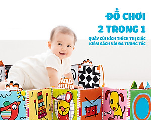 Sách Vải ZicZac Đa Tương Tác Kiêm Đồ Chơi Quây Cũi Kích Thích Thị Giác Cho Trẻ Sơ Sinh - Lalala Baby