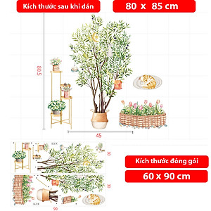 Decal dán tường cho bé Sticker dán tường in chất lượng cao có keo mặt sau mẫu Cây Trang Trí ZH82