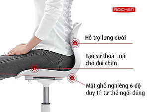 [Ghế Roichen WOW Minh ngọc] Ghế chỉnh dáng ngồi đúng  có chân xoay Roichen - WOW Hàn Quốc. Nhiều màu lựa chọn.