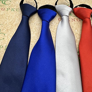 Cà vạt nam thắt sẵn phi bóng 8cm Giangpkc