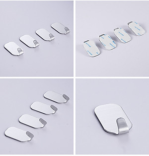 Combo 8 móc treo đồ inox 304 dán tường tiện dụng Hobby home decor 3055