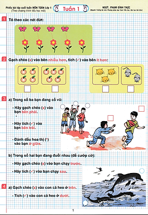 Phiếu Bài Tập Cuối Tuần Môn Toán Lớp 1 (Theo Chương Trình Tiểu Học Mới)