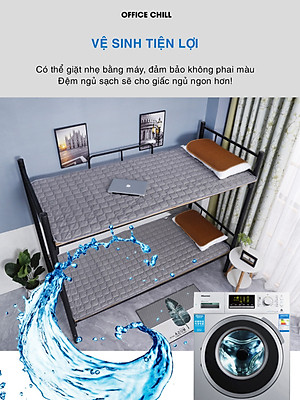 Chiếu Đệm Ngủ Văn Phòng OFFICE CHILL Tấm Đệm Lót Ngủ Chần Bông Microfiber Kháng Khuẩn Thoáng Khí Xếp Gọn