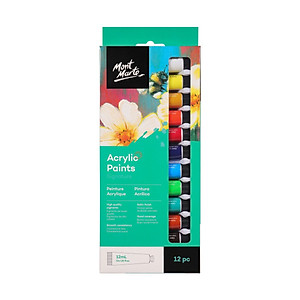 Màu Acrylic Paint Mont Marte Bộ 12/18/24/36 Màu x 12ml