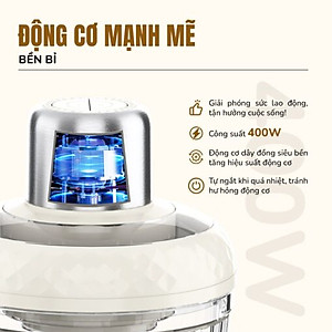 Máy Xay Thịt Đa Năng Unie UM366, 400W, 2 Cối Thủy Tinh, Chế Độ Tự Ngắt An Toàn, Hàng Chính Hãng