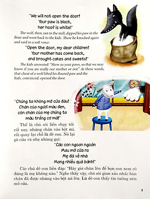 Con Sói Và Bảy Chú Dê Con (Truyện Dành Cho Trẻ Từ 3 Tuổi ) - Truyện Song Ngữ Anh - Việt