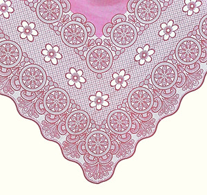 KHĂN TRẢI BÀN PAULEE 856B - HOA VĂN HỒNG - 150 CM X 264 CM - KHÔNG THẤM NƯỚC