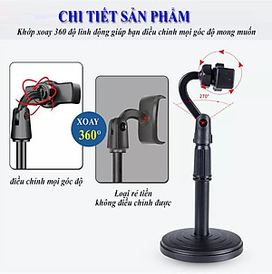 [MALL] giá đỡ điện thoại, chân đế để bàn dùng livestream, quay video, ghi hình xoay 360 độ - Hàng Chính hãng DODODIOS