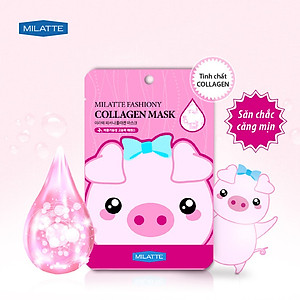 Mặt nạ dưỡng da collagen Milatte Fashiony Collagen Mask - Hộp 10 miếng