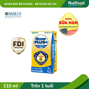 Thùng sữa bột pha sẵn Nutifood GrowPLUS+ Sữa Non Tăng Đề Kháng 1+  (48 hộp x 110ml)