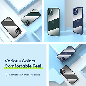 Ốp lưng iPhone 12 Pro Max trang bị viền silicon chống sốc bảo vệ 720 độ Hiệu Rock Guard Pro (độ đàn hồi cao, chống trầy xước, chống ố vàng, tản nhiệt tốt) - Hàng nhập khẩu