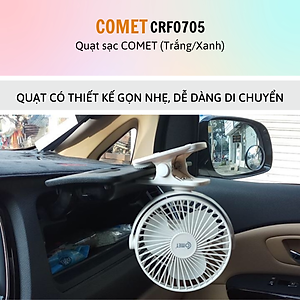 Quạt sạc mini | Quạt tích điện | Quạt kẹp nôi, xe đẩy thương hiệu Comet CRF0705 - Hàng chính hãng - BH 12 tháng - 15 ngày đổi mới