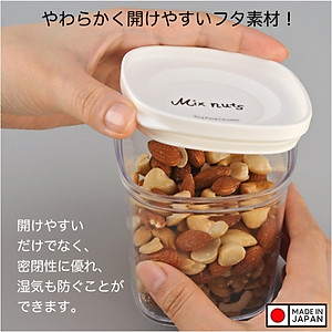 Hộp đựng thực phẩm khô Inomata, nắp mềm dẻo ôm khít với thân hộp giúp giữ kín & bảo quản thực phẩm an toàn - nội địa Nhật Bản