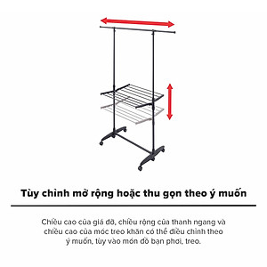 Giá Phơi Quần Áo Bằng Thép Không Gỉ PSBK-06 TENMA, Dễ Dàng Tháo Lắp, Gấp Gọn Và Điều Chỉnh