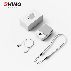 Quạt gió mini cầm tay Rhino F302 tích điện, 3 mức độ gió, pin 2000 mAh kèm dây treo - Hàng chính hãng
