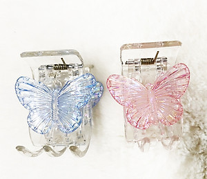 Kẹp tóc con bướm - kẹp tóc càng cua 5 răng - kẹp tóc trong suốt - kẹp gấp 5 răng mẫu mới