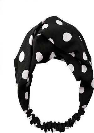 Băng đô vải turban hoạ tiết chấm bi dễ thương