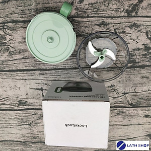 Dụng Cụ Băm Nhỏ Thực Phẩm, Xay Cắt Rau Củ, Nghiền Thịt Bằng Tay Lock&Lock Size S CKS-312GRN (400ml) 
