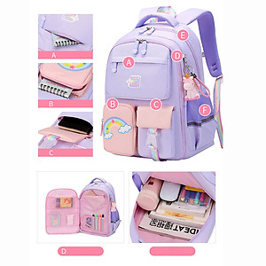 Ba lô học sinh bé gái siêu nhẹ chống nước cao cấp phong cách mới - BEE GEE HS1056