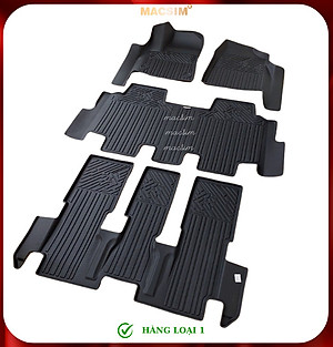 Thảm lót sàn xe ô tô Toyota Innova Cross 2023+ (8 chỗ) Nhãn hiệu Macsim chất liệu nhựa TPE cao cấp màu đen